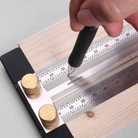 Precision Marking T-Rule, Stainless Steel T Type Hole Ruler Scribing Gauge Marking Measuring Tool Woodwork 200mm/300mm/400mm