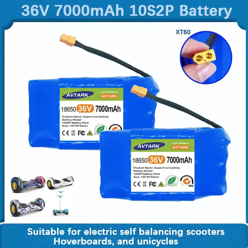 

36V 10s2p 7000mAh Lithium Rechargeable Battery True for Electric Self-balancing Scooter HoverBoard Unicycle Exceptional Batte