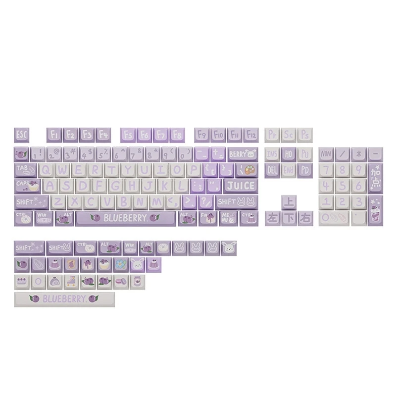 Keycaps 133 Keys/Set XDA Blueberries Theme Keycap Set For 61/87/104/108 Layout Mechanical Keyboard