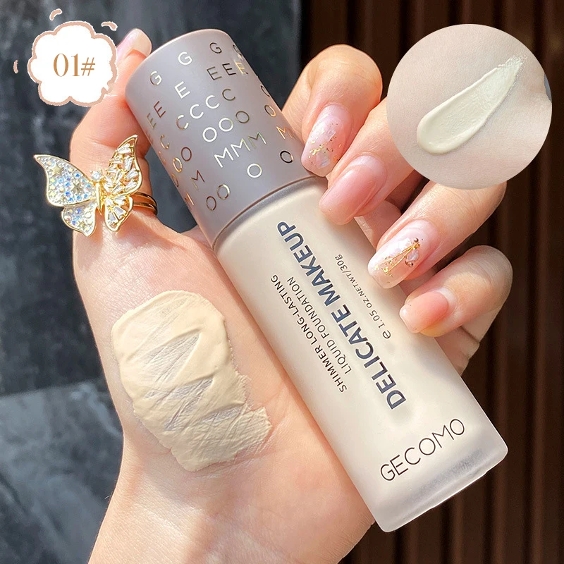 Refreshing Pearl Liquid Foundation Makeup Primer Brighten Skin Tone Long-lasting Moisturizing Shimmer Face Makeup Cosmetic TSLM2