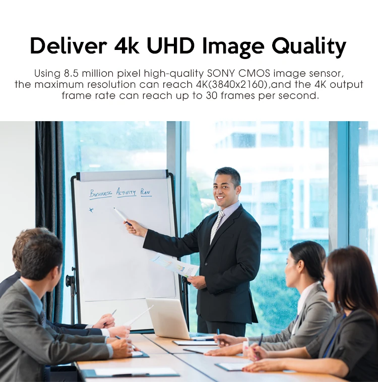독특한 4K 음성 추적 PTZ 회의 카메라 12배 광학 줌 라이브 스트리밍 화상 회의 그룹 POE HDM IP 회의실