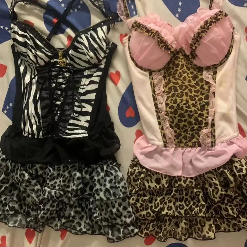 

Сексуальная мини-юбка в стиле Харадзюку с высокой талией для женщин, повседневная, с леопардовым принтом, оборками, из шифона, в американском винтажном стиле, облегающая, летняя
