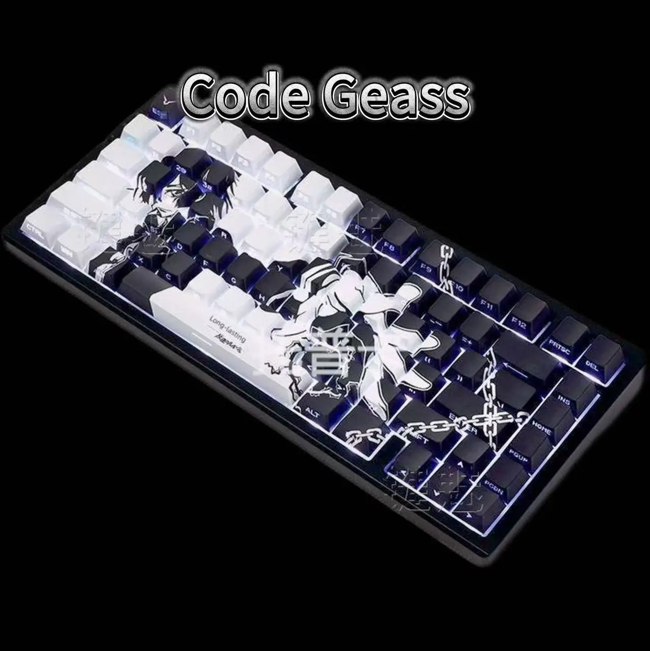 130 Keys CODE GEASS Keycaps Chreey Heights PBT Sublimation Anime Games Customized Theme KeyCaps Adaptable Magnetic Axis Keyboard