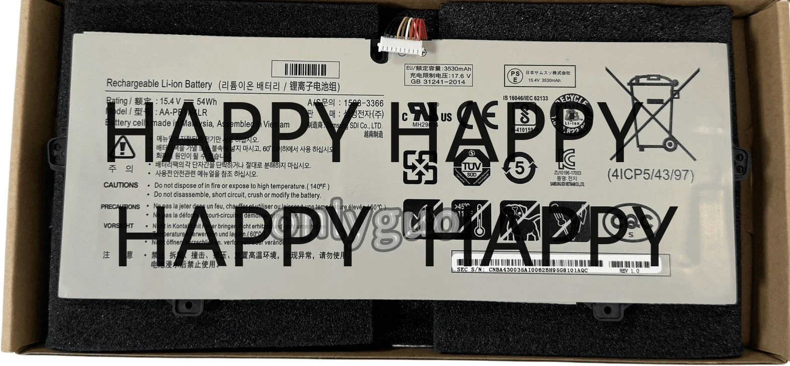 

Новый аккумулятор для ноутбука AA-PBTN4LR для Samsung 940X3M 940X5M 940X5N AA-PBTN4LR-05 BA43-00386A PBTN4LR 15,4 В 54 Втч