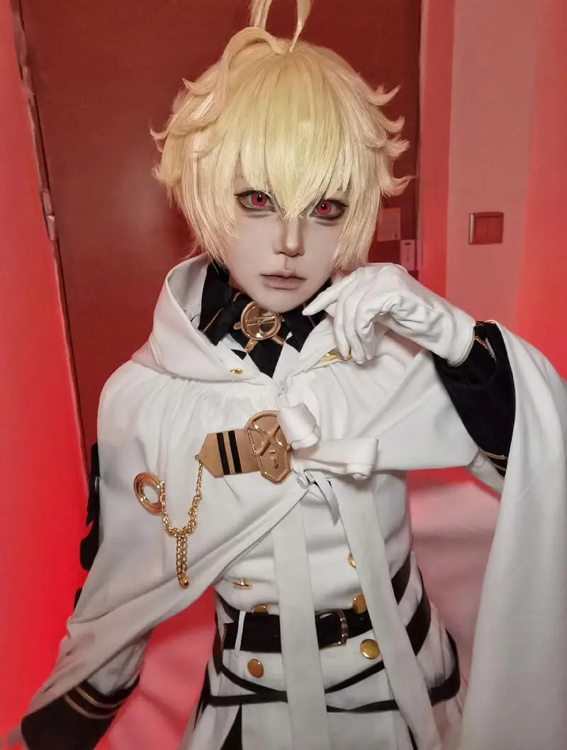 Seraph of the End Hyakuya Mikaela Cosplay Costume – Uniform Suit for Men, Halloween Party Role Play Outfit