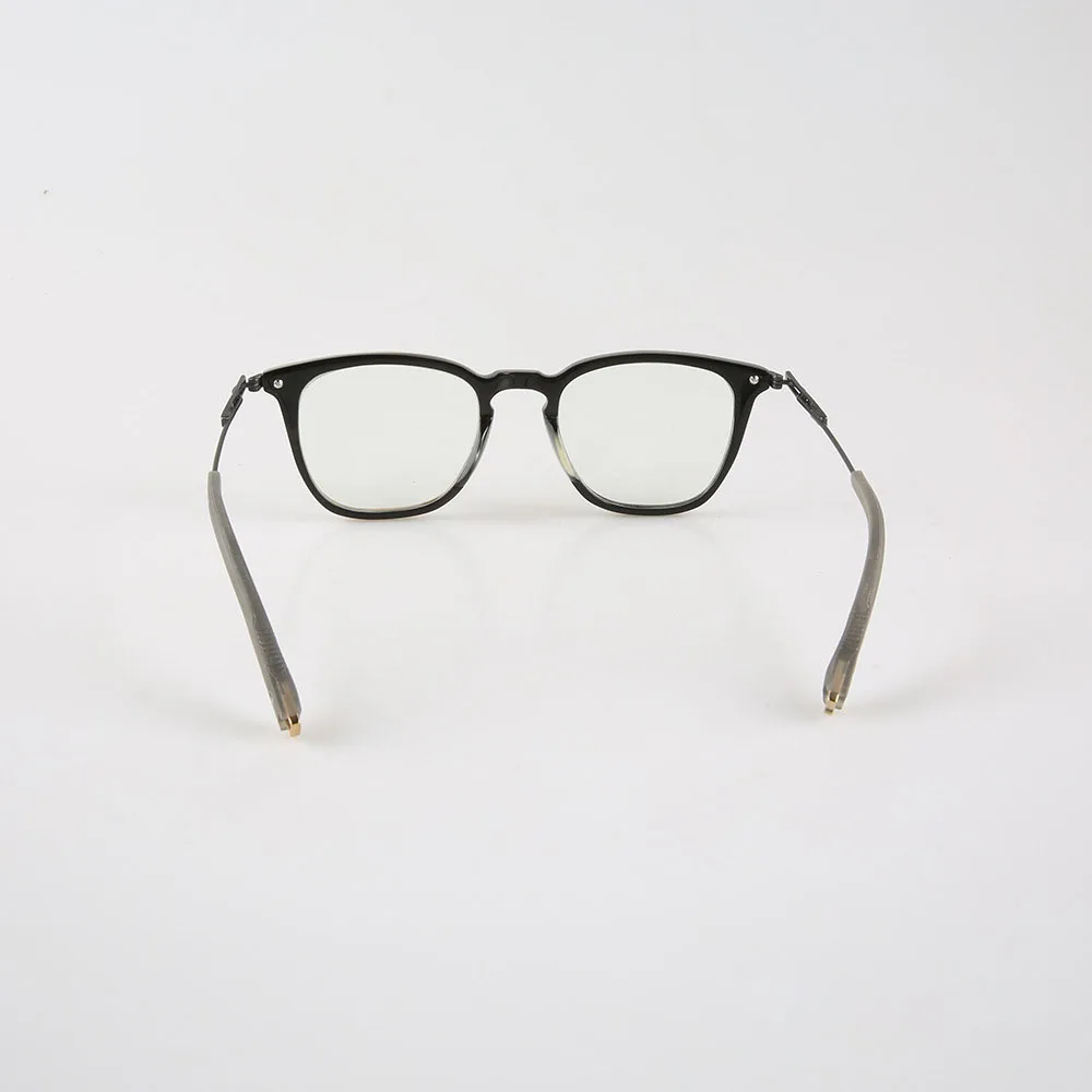 Men's Glasses Frames Square Natural Horn Frame Titanium Temple Vintage Optical Lenses Eyeglasses Prescription Eyeglass Frames