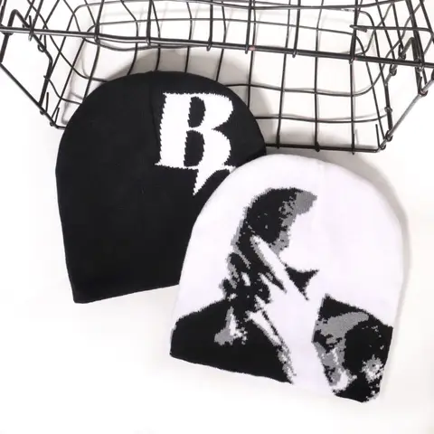 2025 Fashion Hat Knitting Beanies Goth Caps Men Women Y2k Winter Pop Harajuku Vintage Warm Hip Hop Unisex