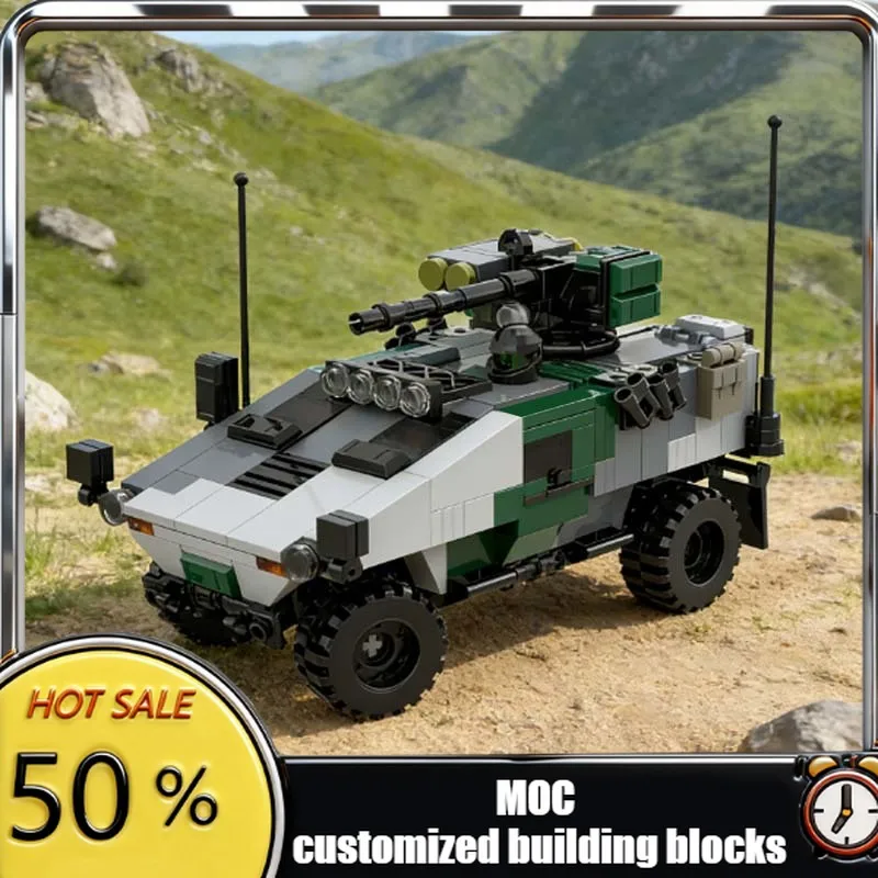 

401 PCS Armored Vehicle Bricks Vanguard ASV MOC Customize Modular Building Block Kids Simple Technology DIY Festival Toy Gift