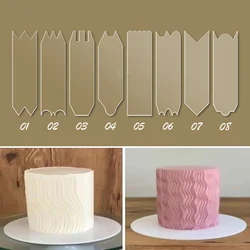 8pcs Acrylic Cake Cream Scraper Wedding Cake Decoration Cream Cake Irregular Shape Scraper DIY Dessert Cream Smoothing Spatula