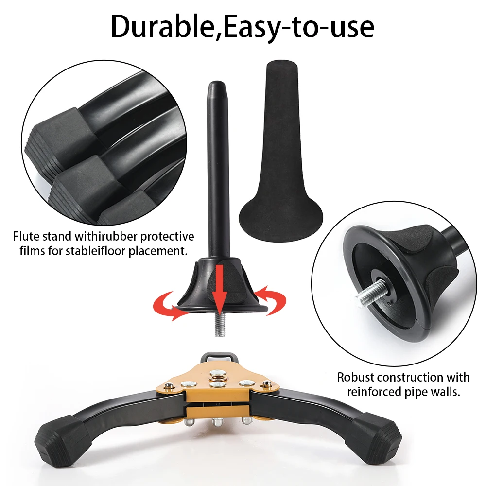 Portable Foldable Tripod Stand Non-slip Wind Instrument Accessories suitable for Holder Clarinet Trumpet Flute Oboe Saxophone