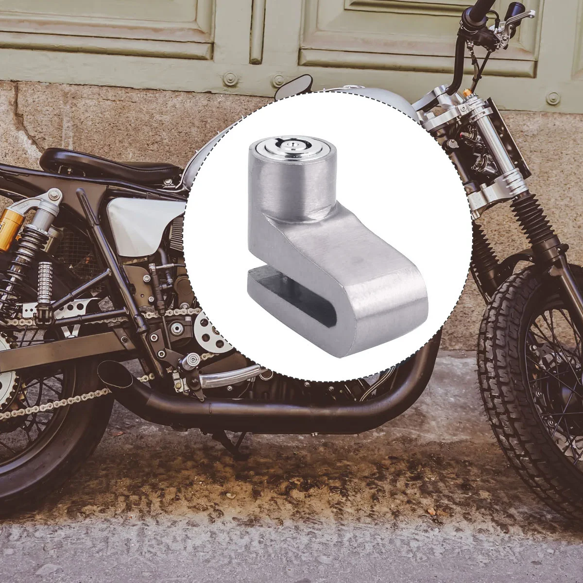 

1pc Anti Theft Brake For Motorcycle Anti Theft Scooter Security Lock Small Elegant Portable Bike Lock Core Silver