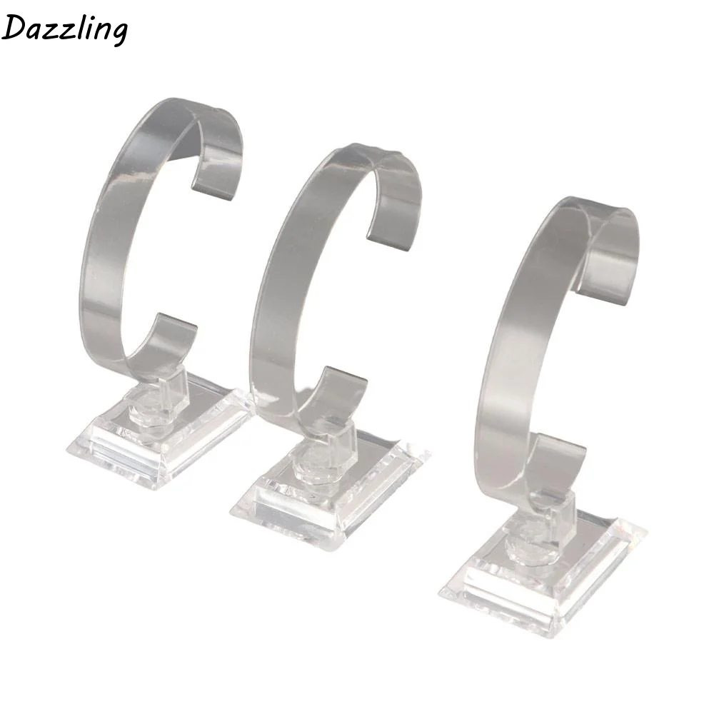 Transparent Watch Display Racks Jewelry Rack C-Ring Watch Holder Stand Plastic Bracelet Bangle Watch Display Holder