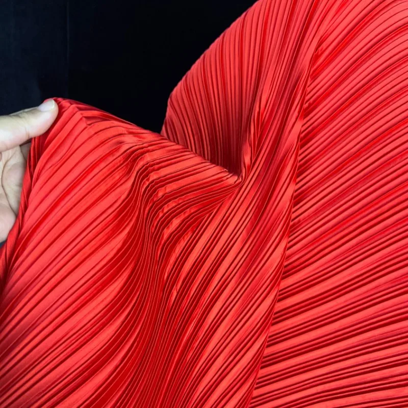 Obrázek 4: Připoutat se imitace hedvábí plisované textilie, box‑pleat crinkled textil, náhrada výtvarník materiál pro high‑end garment DIY šicí