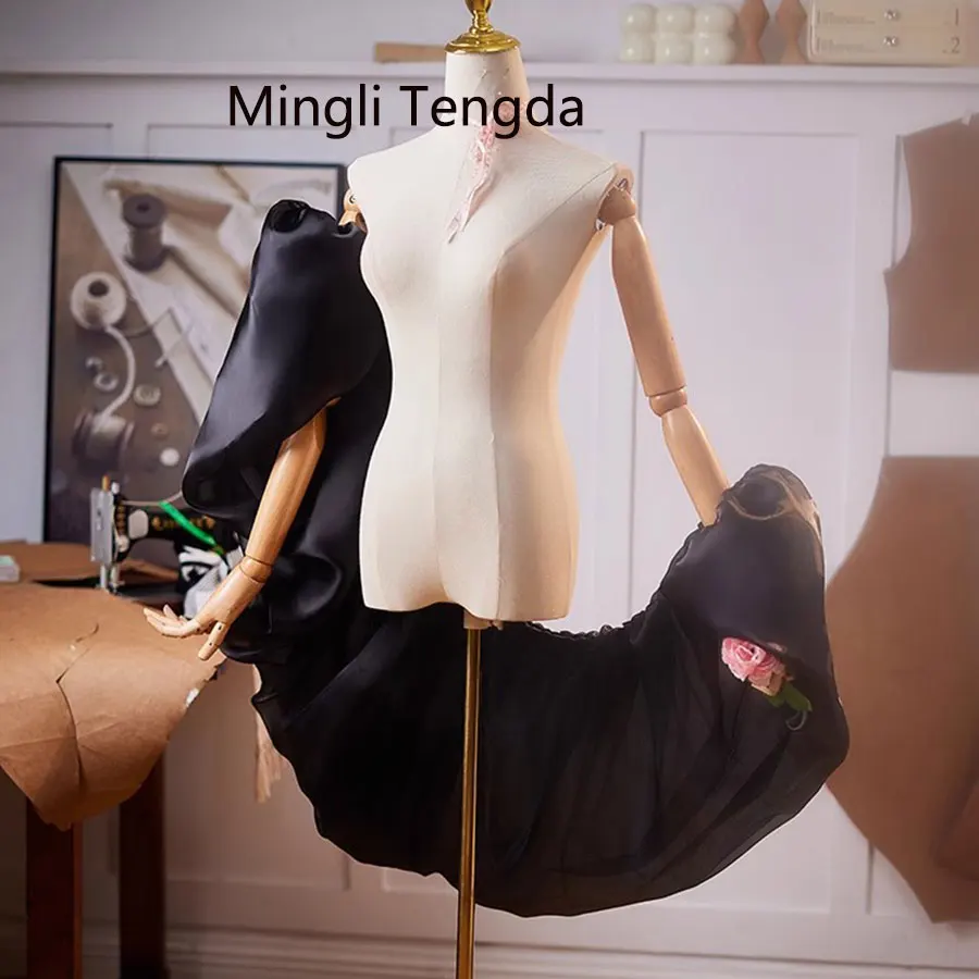 Mingli Tengda العروس الأورجانزا نفخة تغطي الأسلحة سترة الفتيات مبالغ فيها بوليرو معطف مطابقة مساء فستان المرأة أنيقة التفاف