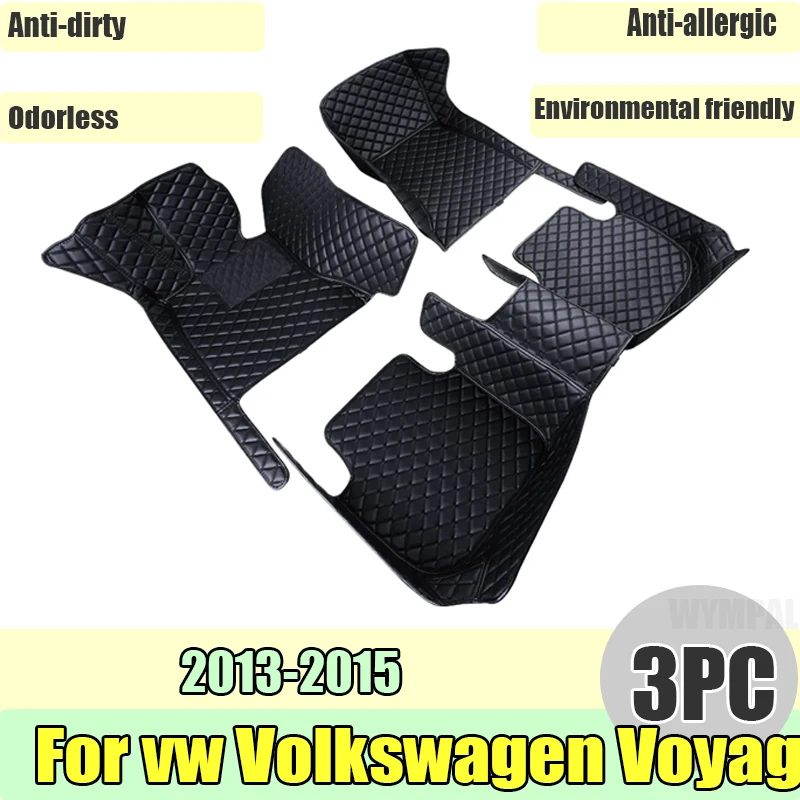 Custom Automotive Car Floor Mats For vw Volkswagen Voyage 2013 2014 2015 Auto Luxury Leather Men Women Car Mats Full Coverage