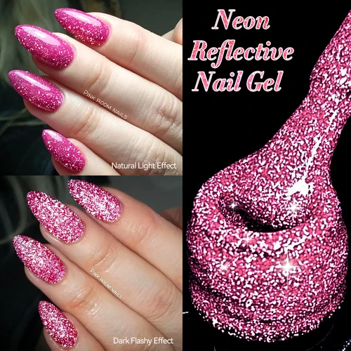 Imagen 2 del producto LILYCUTE-esmalte de uñas en Gel reflectante de neón, 7ml, efecto brillante oscuro, Gel fluorescente, Gel UV para remojar, barniz artístico de uñas de verano