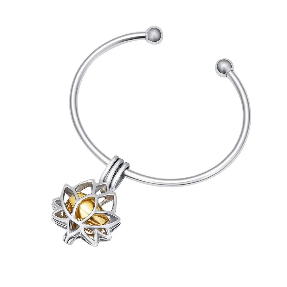 

Cremation Bracelet Lotus Flower Urn Bracelet with Hollow Keepsake Memorial Jewelry Stainless Steel Cremation Bracelet for Women