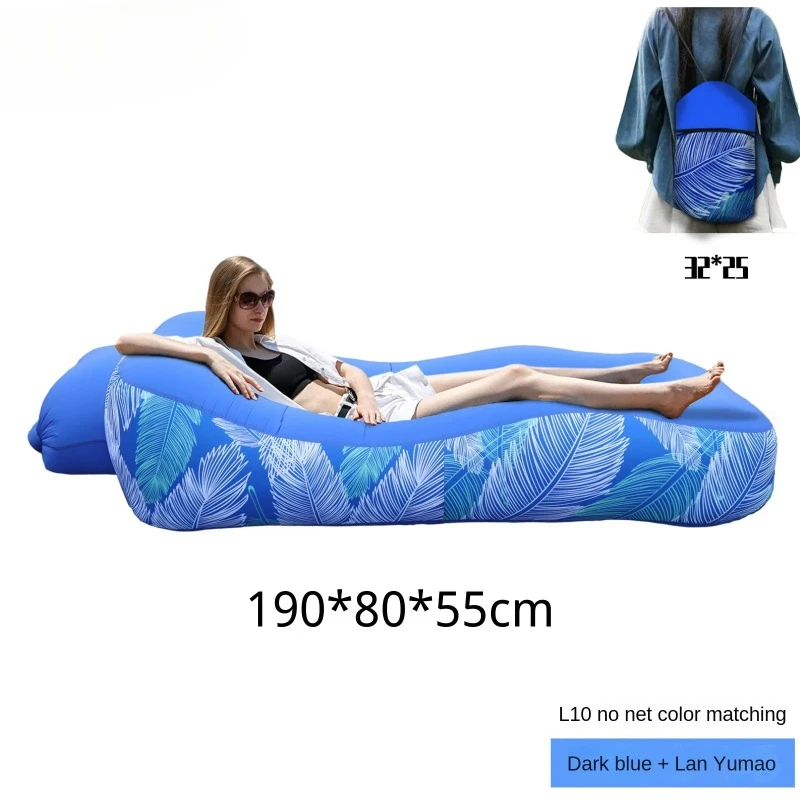 Outdoor Foldable Inflatable Sofa Lounge Couch Sleeping Bed Portable Foldable Air Travelling Beach Lounge Lazy Bed Chair Chair