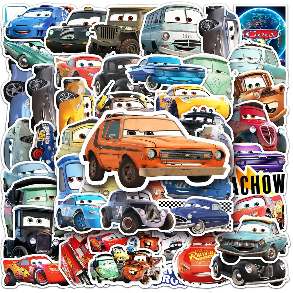 10/30/50pcs Disney Cartoon Cars Stickers Lightning McQueen Movie Anime Sticker Guitar Laptop Phone Cool Waterproof Decal Kid Toy