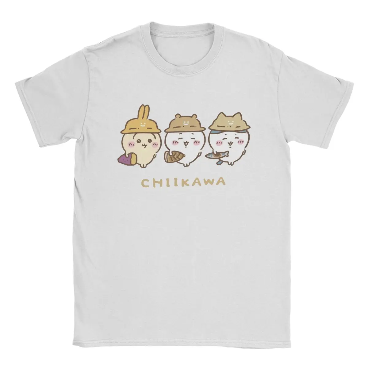 Chiikawa Hachiware Usagi Cute Kawaii T-Shirt for Men Vintage 100% Cotton Tee Shirt Short Sleeve T Shirts Gift Idea Clothing