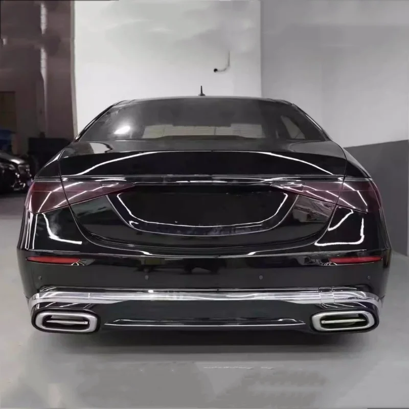 for W223 S-class upgraded unpainted front rear bumper Radiator Grille fog lamp frame tail throat Body kit 6