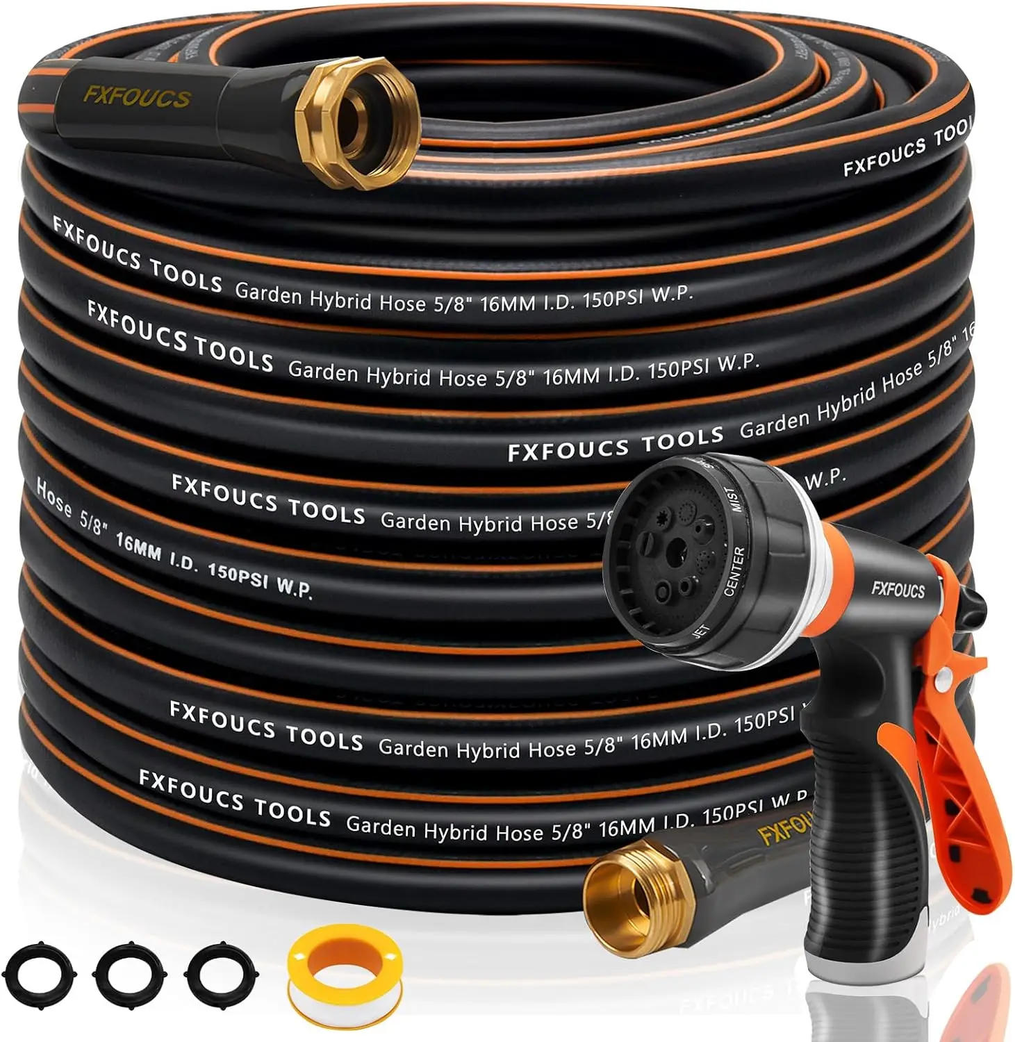 

Heavy Duty Garden Hose – 5/8 Inch Flexible, Lightweight Hybrid Hose with 600 PSI Burst Pressure, Swivel Handle, and Durable Copp
