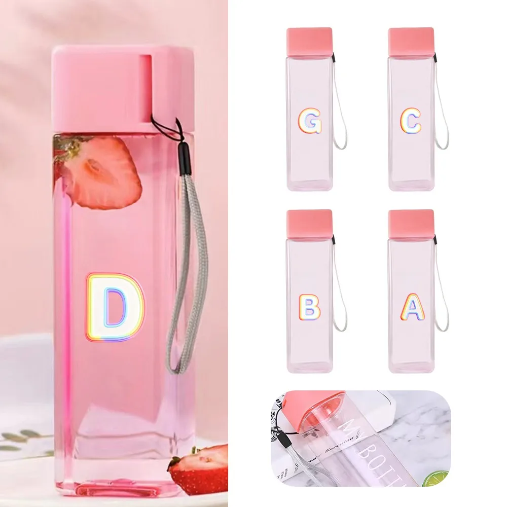 

Portable Newest Water Bottle Couple Travel Water Container with Drawstring Durable Outdoors Cycling Cup Rainbow Flow Pattern