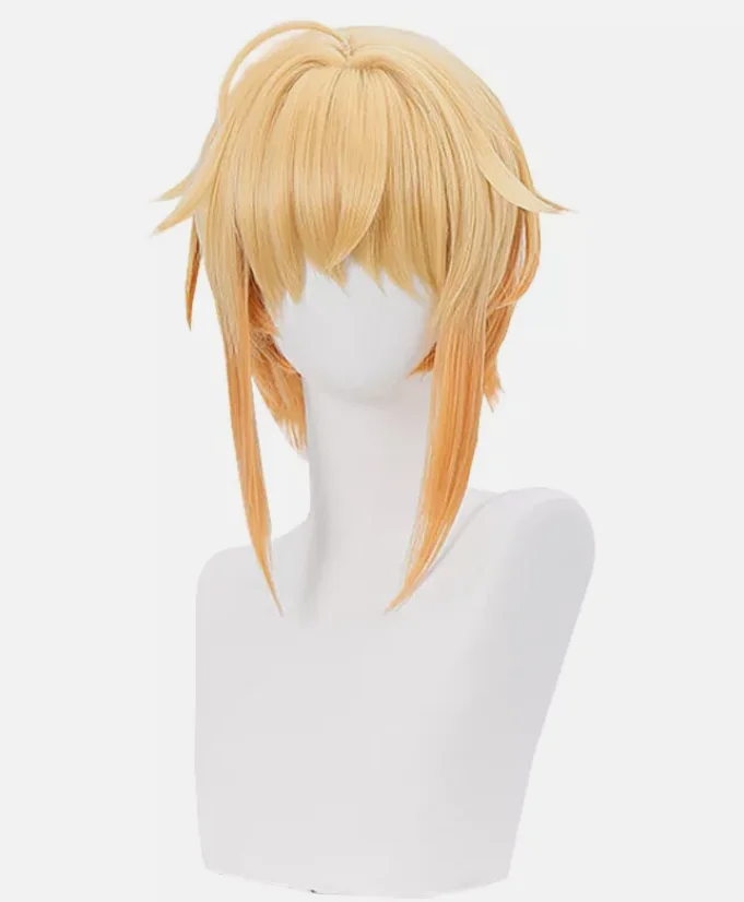 Honkai: Star Rail Lynx Landau Cosplay Wigs 30cm Blonde Gradient Synthetic Hair