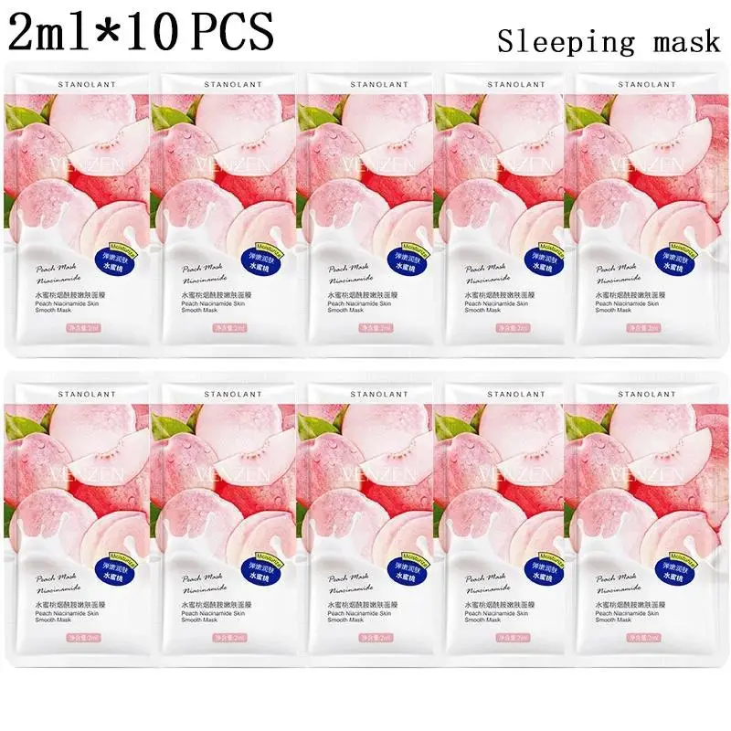 10 Pcs/lot Brand Niacinamide Sleeping Mask Shrink Pore Mask Moisturizing Disposable Mask Skin Care Improve Roughness Brighten