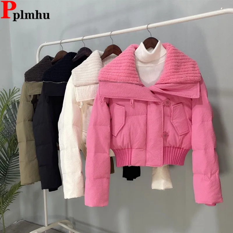 Snow Wear Down Cotton Jackets Coats Tops Winter Thick Warm Loose Design Zip Chaqueta Casual Casaco Korea Fashion Jaqueta Abrigo