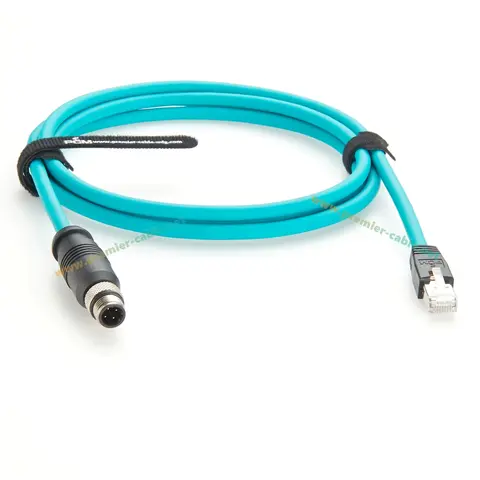 Profinet M12 4 핀 D 코드 수-RJ45 Cat6A 이더넷 케이블, IP67 하이 플렉스 쉴드, GigE 비전, Cognex Keyence Balser용