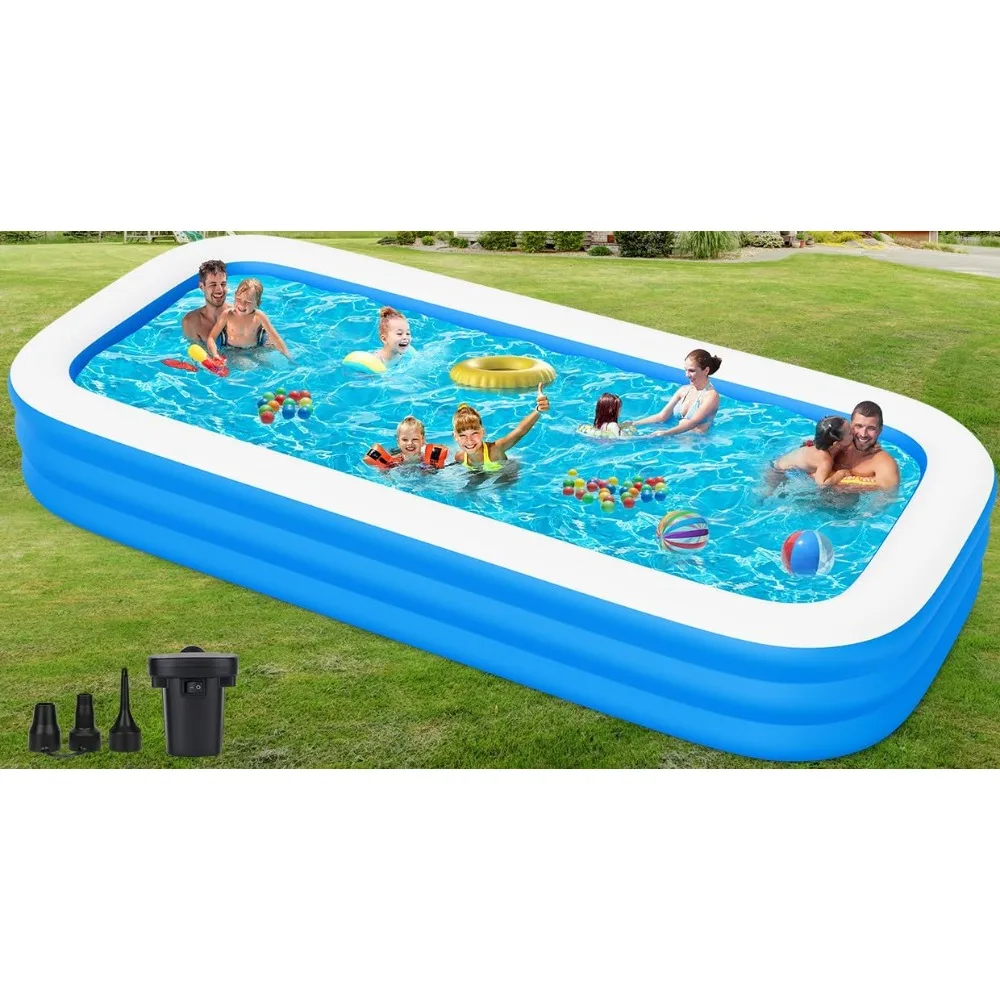 

Extra Large Inflatable Pool for Adults, 165" X 76" X 22" Big Blow-Up Pool Swimming Pool, 2025 Upgraded Oversized Thickened Famil