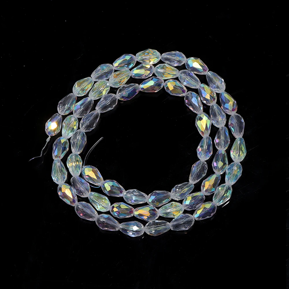 1 Strand Faceted Crystal Beads AB Color Clear Teardrop Glass Loose Bead For Jewelry Making DIY Bracelet Accessories 3/4/6/8/10mm image 6