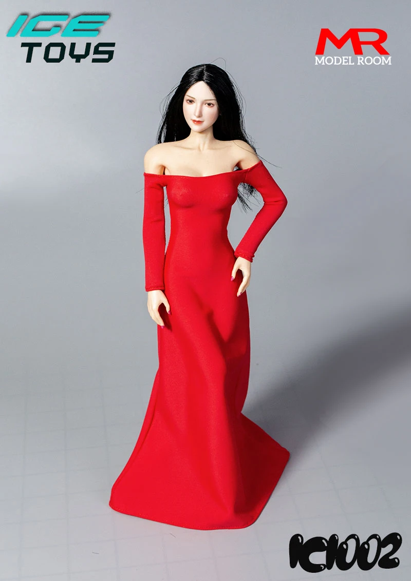 IJS SPEELGOED IC1002 1/6 Vrouwelijke Blote Schouder Jurk Avondjurk Lange Rok Kleding Model Fit 12-inch Soldaat action Figure Body