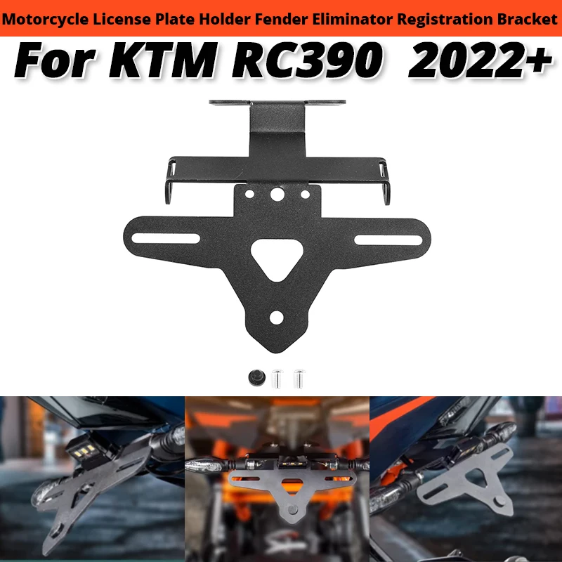 

For KTM RC390 RC RC-390 2022+ Motorcycle License Plate Holder Fender Eliminator Registration Bracket Slip on KTM-RC390