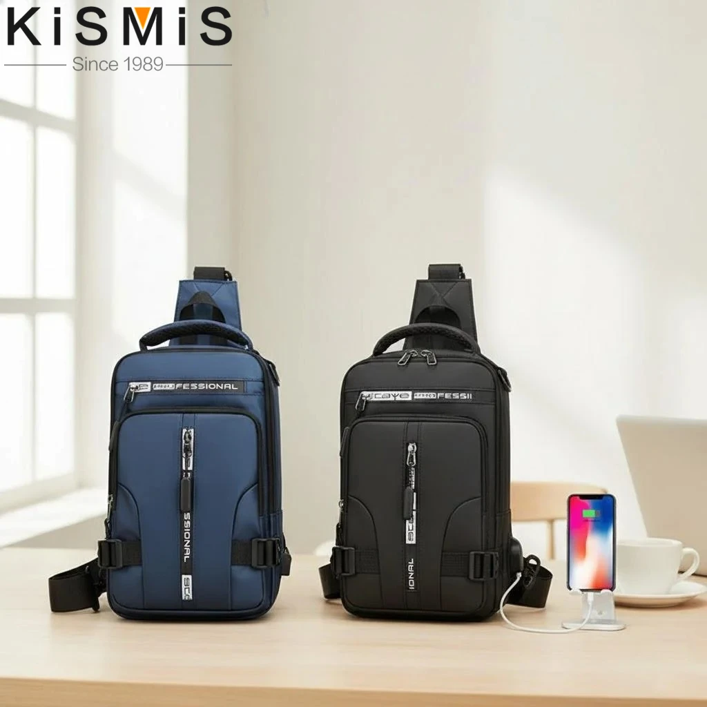 

Нейлоновый рюкзак-мессенджер с USB-портом для зарядки, дорожная сумка через плечо для мужчин, городской рюкзак, нагрудная сумка