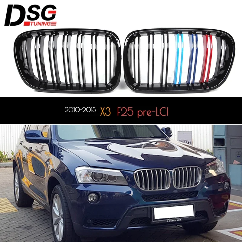 for 2010 - 2013 X3 BMW F25 pre-LCI pre-facelift Front Bumper Kidney Grille Replacement Car Styling Accessories 1 Pair ABS