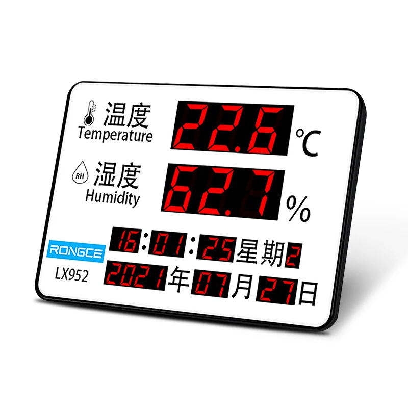 

Electronic LED digital time temperature instrument household wall-mounted Thermometer hygrometer