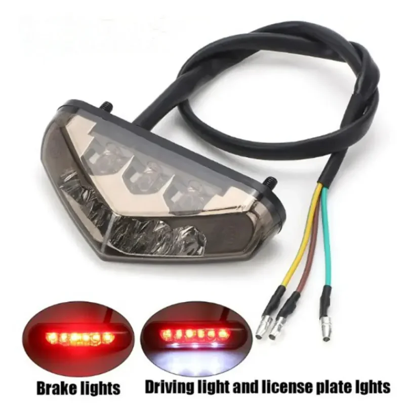 Mini Motorcycle LED Tail License Light 12V Rear Brake Lamp For Dirt Bike ATV Chopper Scooter Cruiser Moto Number Plate Taillight