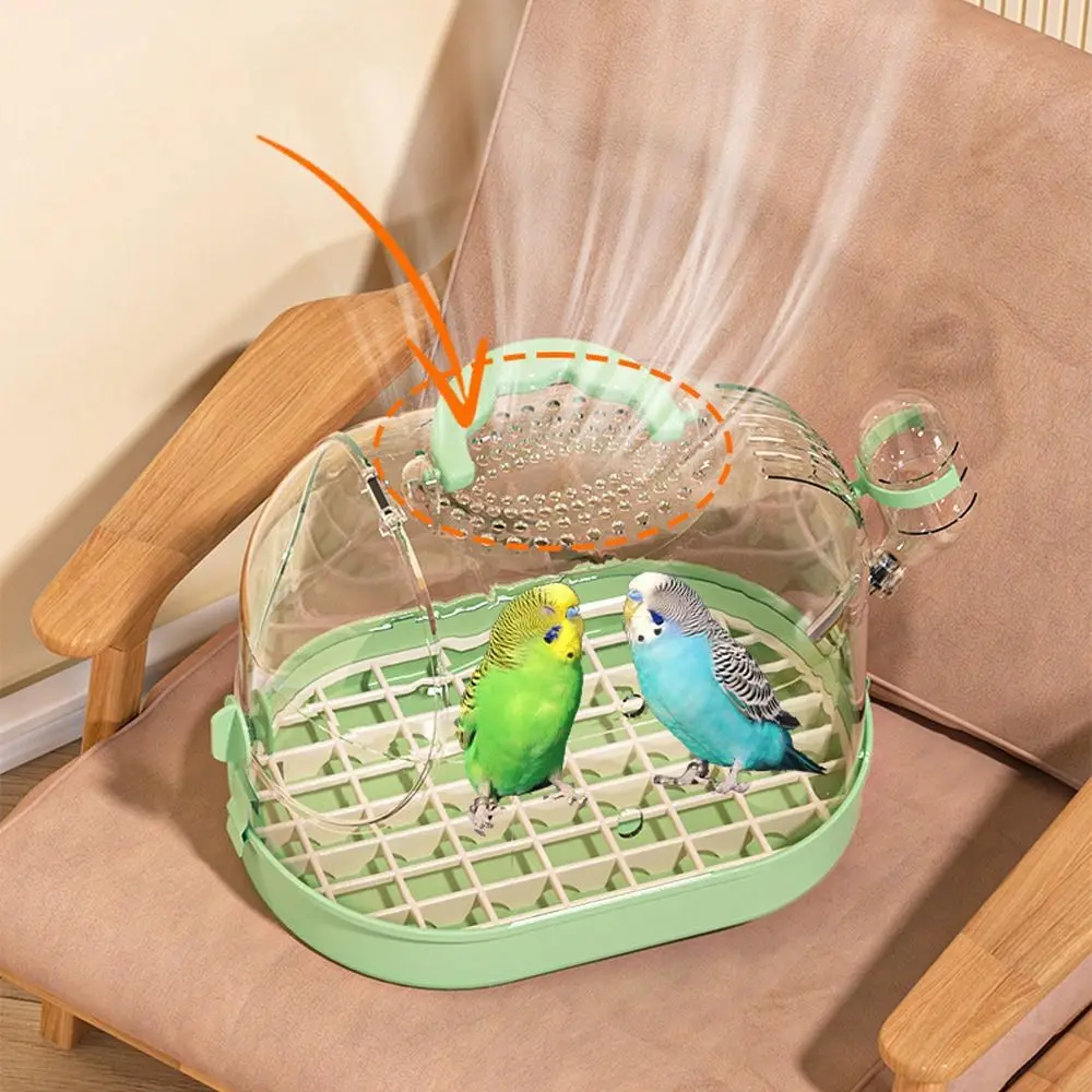 

Lightweight Portable Bird Transport Cage Escape-Proof Buckle Safe Lock Parrot Cage Ventilated Clear Window Bird Carrier Go Out