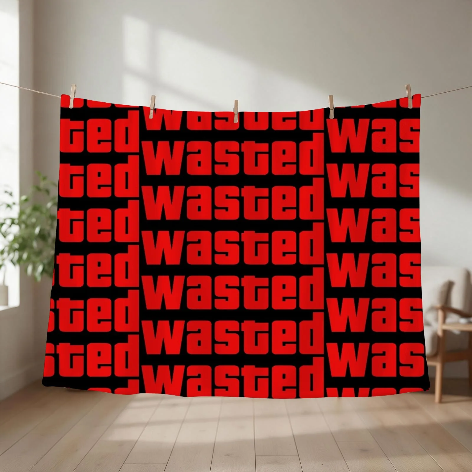 Wasted Throw Blanket couch cozy soft plush fuzzy picnic outdoor blanket