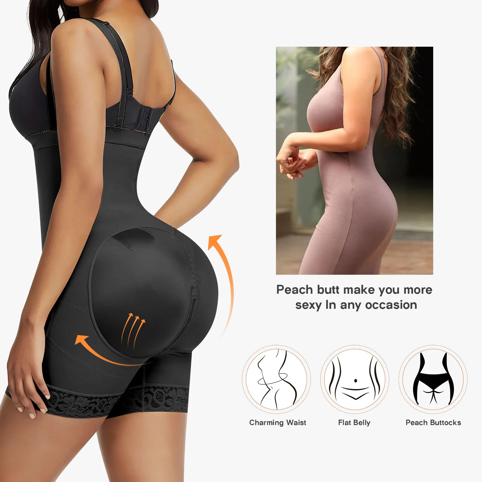 

Body Shaper For Women Tummy Control Seamless Slimming Bodysuit Comfortable Wear Shaper Romper Lightweight Support