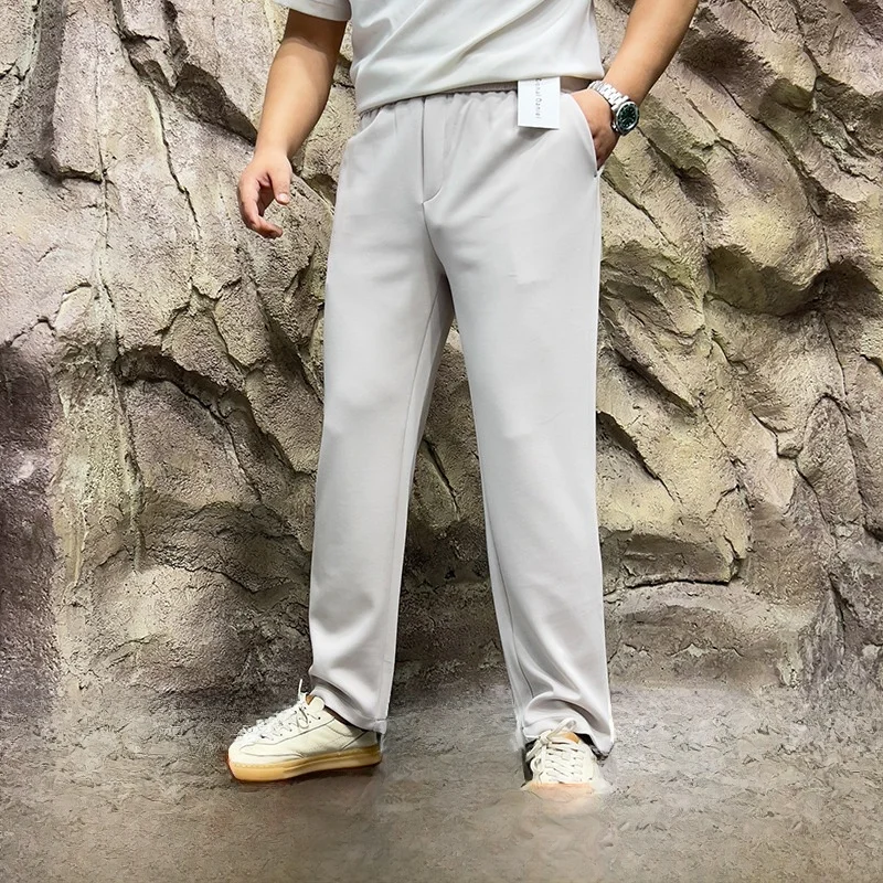 

Men's Loose Fit Casual Pants Spring Summer Lightweight Comfortable Drapey Face Mask Pants Trendy Straight Leg Long Trousers