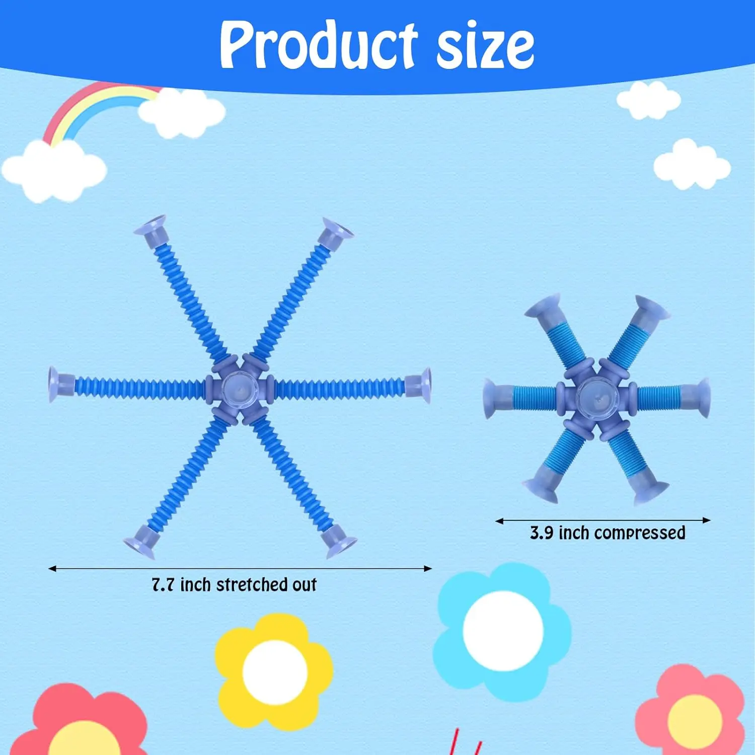 4pcs Telescopic Pop Tubes Spinner Sensory Anxiety Relief Toys For Kids Birthday Gift Stretch Pop Tubes Toy Set