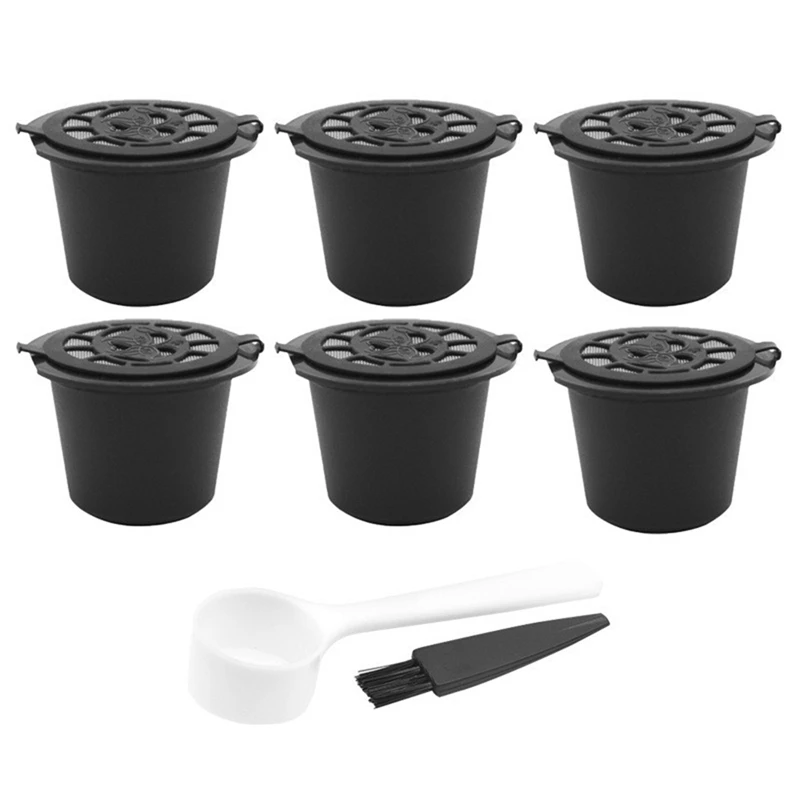 

20 Pcs Reusable Refillable Coffee Capsule Filters For Nespresso With Spoon Brush Kitchen Accessories Coffee Filter