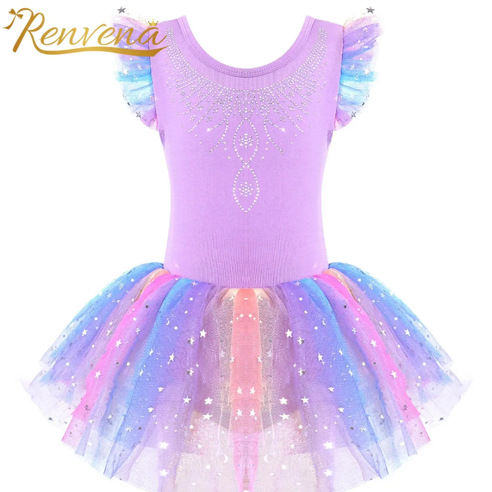 Childs Recital Costume Professional Ballet Tutu for Girls Dance Dress Kids Sequin Tulle Dress Practice Performance Dancewear