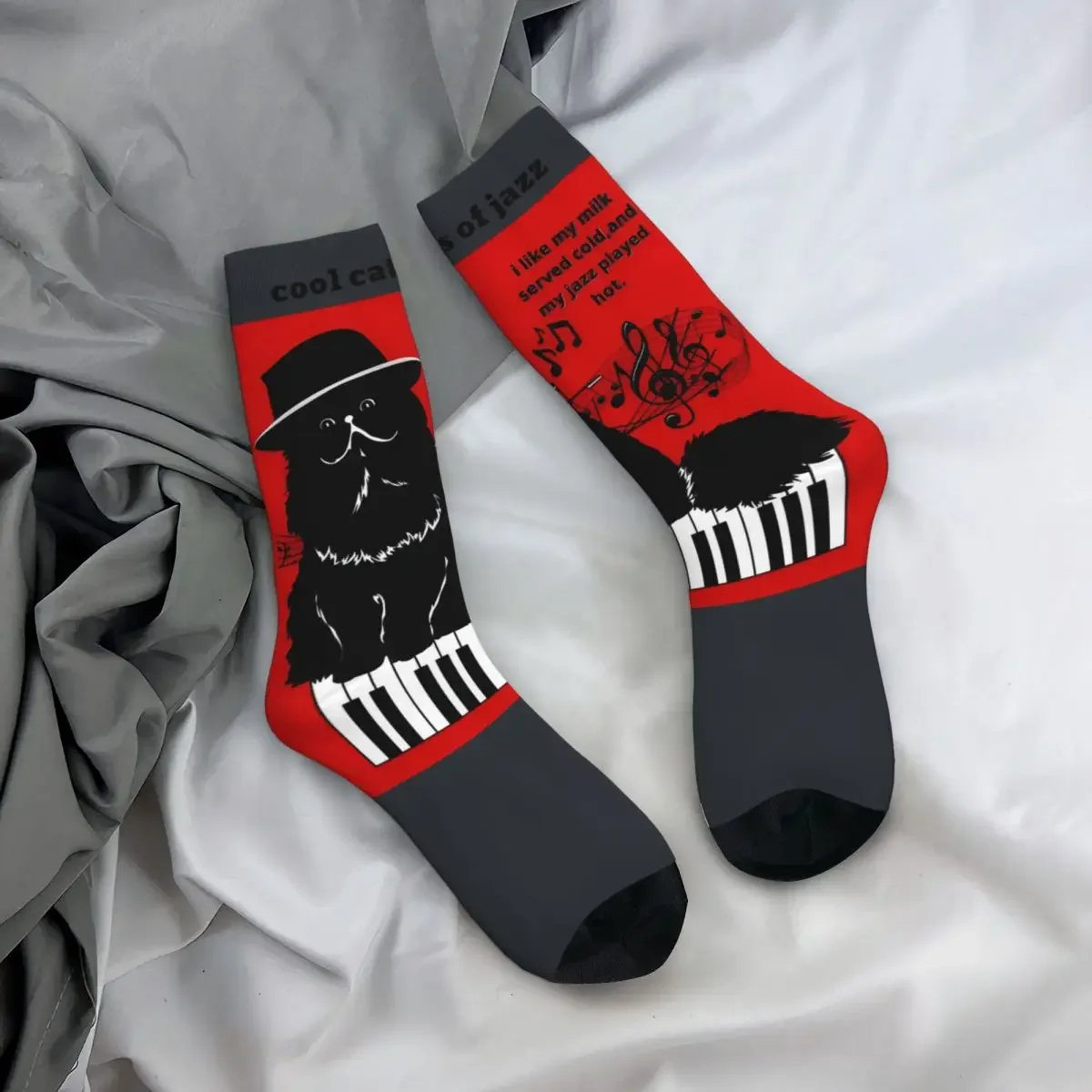 

Cats Socks Jazz Fashion Stockings Winter Anti Skid Unisex Men Socks Medium Soft Graphic Climbing Socks