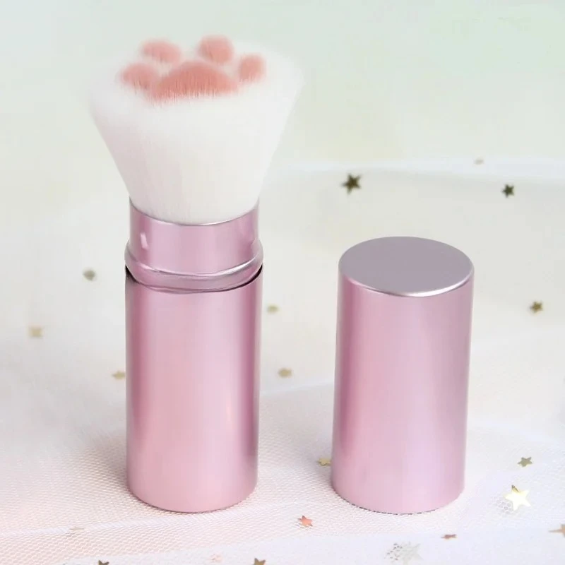 Pinceau de maquillage griffe de chat Super mignon, outils cosmétiques rétractables portables, fond de teint Kawaii, correcteur, Blush, poudre, cadeau de maquillage