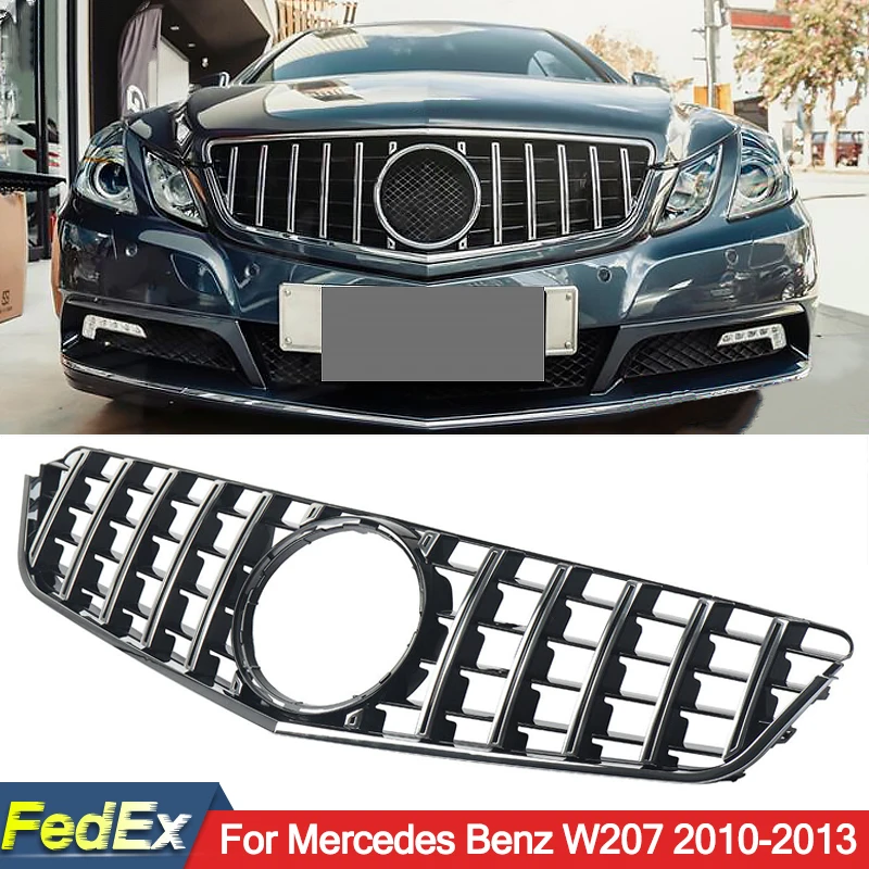 

Chrome Black Front Hood Grille For Mercedes Benz E Class W207 C207 A207 2009-2013 Coupe GT Racing Bumper Grill Tuning Accessorie