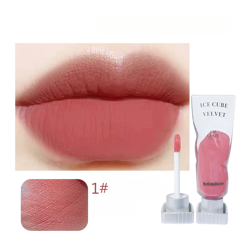 6 Kleuren Spiegel Lip Glazuur Pigment Transparant Ijsblokje Matte Lippenstift Non-Stick Cup Langdurige Make-Up Waterdichte Sexy Lipgloss